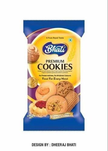 Cookies Packaging Pouch - PET Material 12x18 inches Multi Color Double Layer Lamination | Center Sealed Pouch Flexographic Printing