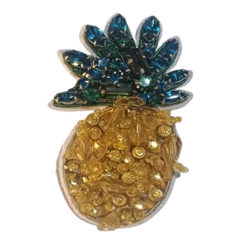Froots Handmade Brooches - Glossy Finish, Yellow Fruit Shape, Crystal Stone | Unisex, Ideal for Weddings & Parties, Good Quality