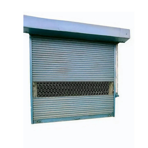 Grill Rolling Shutter - Aluminum Material, Vertical Opening Pattern, Silver and Black Colors | Automatic Operation, Insulated Exterior with Manual Handkey