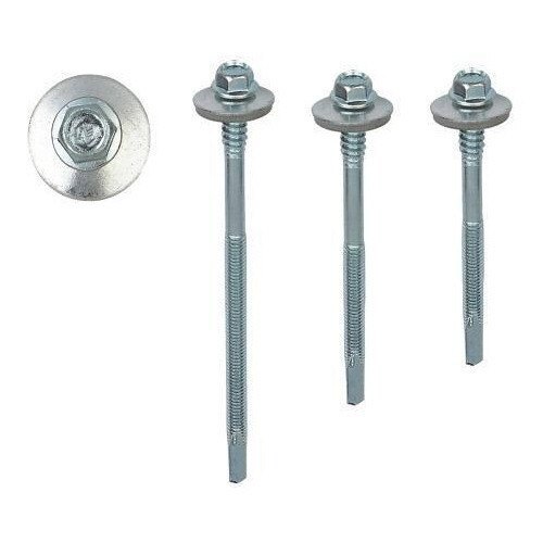 Hex Flange Self Drilling Screw - Color: Silver