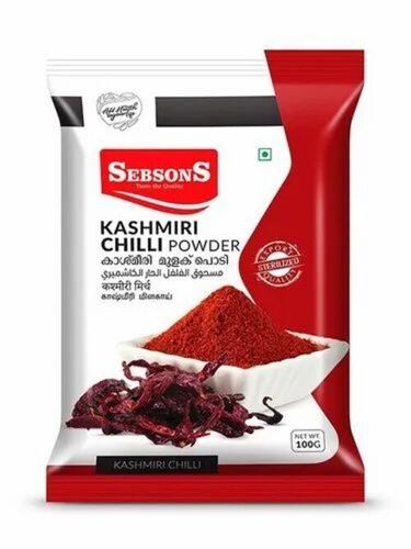 Kashmiri Chilli Powder Packaging Pouch - LDPE, 12x18 Inches, Multi-Color Printed Stand Up Pouch | Versatile Usage, Multiple Sizes Available