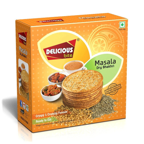 Masala Dry Bhakhri Khakhra - Vegetarian Crispy Snack | Tasty, Salty Flavor, Ideal for Snacking, Perfect Dry Bhakhri Treat