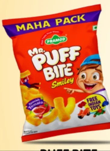 Mr Puff Bite Salted Snack - 50 Gram Packet, FSSAI Certified, Fried Processing, Tasty & Spicy Flavor, Good Quality Packaging
