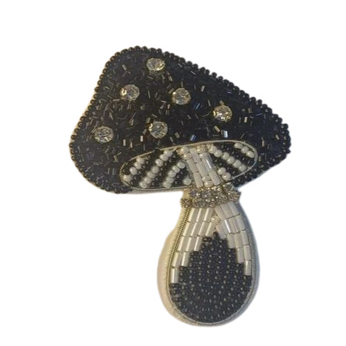 Mushroom Handmade Brooches - Crystal Grey Brooches, Unisex Design for Weddings & Parties | Glossy Finish, Good Quality Craftsmanship