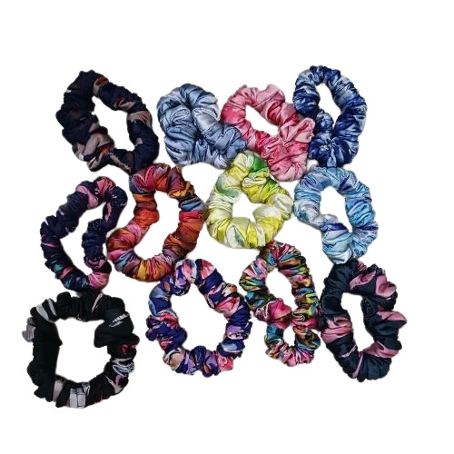 Printed Scrunchies - Satin Material, Multicolor Fancy Design | Accessory for Women and Girls, Ideal Hair Scrunchies