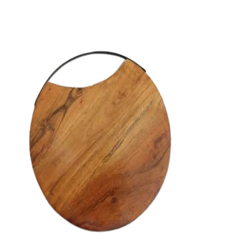 Round Wooden Chopping Board - Wooden, Standard Size, Brown | Ideal for Kitchen Use, Multi-Purpose Chopping and Food Preparation