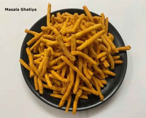 Tikha Gathiya Namkeen - 1 Kilogram Packet, Good Quality, Tasty, Salty and Spicy Flavor, 3 Months Shelf Life