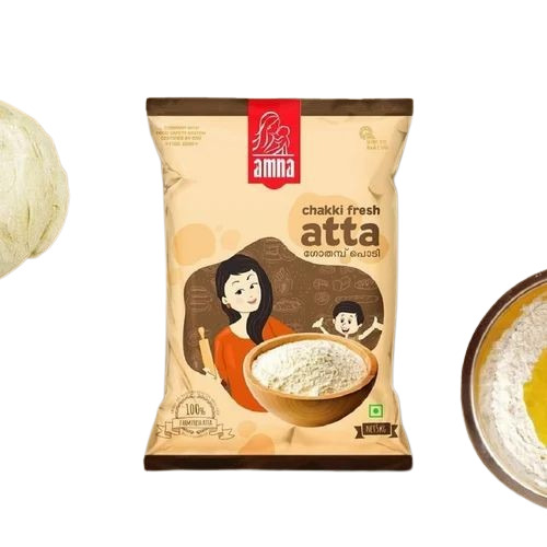 Wheat Flour Packaging Bag - PP Material, 450x740mm Size, 5 Kg Capacity, Multi Color Pattern - 8mm Thickness, Printed Design