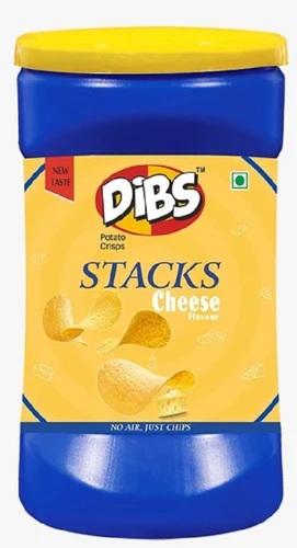 Dibs Cheese Flavor Pringles Style Stackable Potato Chips - Crispy, Vegetarian, Delicious Texture | Salty Taste, Flavor-Infused Crunch