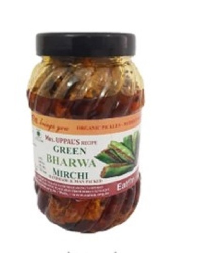 Green Bharwa Chilly Pickles - Hygienically Packed, Long Shelf Life | Easy to Digest, Rich in Spicy Flavor, Tested on Quality Standards