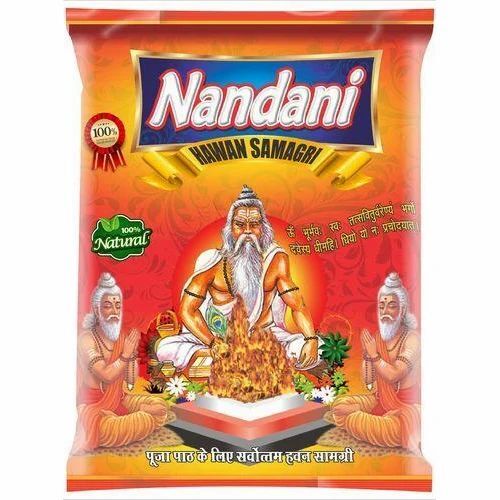 Hawan Samagri Packaging Pouch - Plastic Material Multi Color Printed Design