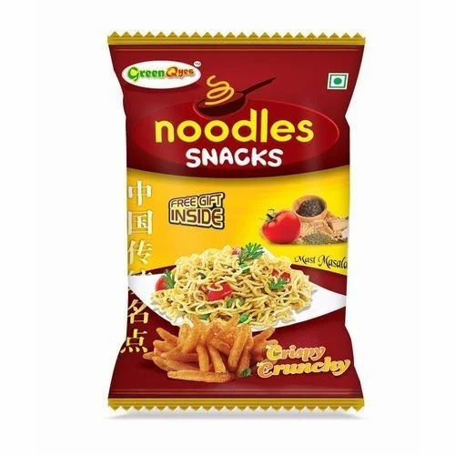 Noodles Snacks Packaging Pouch - Plastic, Multi Color | Ideal for Printed Packaging and Convenient Snack Storage