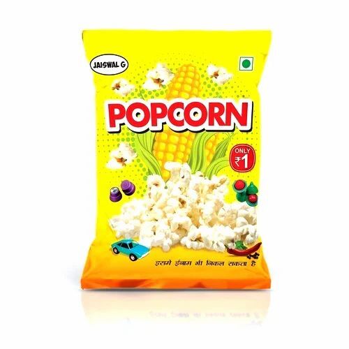 Popcorn Packaging Pouch - Plastic Material, Printed Multi-Color Design | Versatile Use for Popcorn Packaging and Presentation