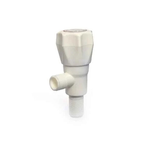 Pp Angle Cock - Plastic, Round Shape | Glossy White and Blue Finish, Modern Wall Mounted Bathroom Fitting