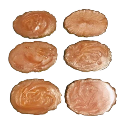 Round Resin Coaster - Eco-Friendly Wooden Material, Handcrafted Round Shape, Matte Finish , Multicolor Plain Pattern