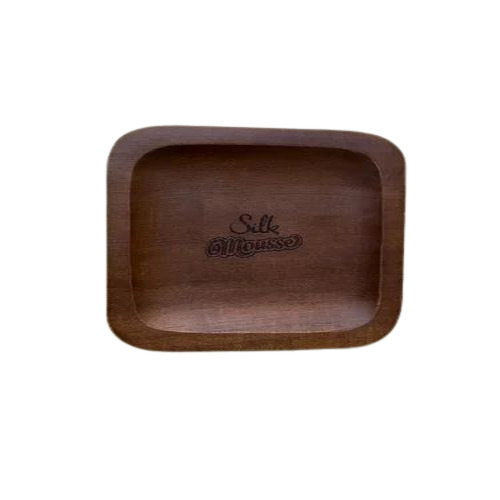 Wooden Square Platter - Wood Material, Standard Size, Brown Color | Polished Finish, Classic Plain Design for Kitchen Serving