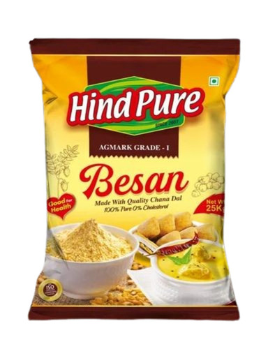 Besan Packaging Pouch - Plastic Material, 12x18 Inches Size, Multi Color | Heat Sealed Closure, Printed Design with Rotogravure Technique