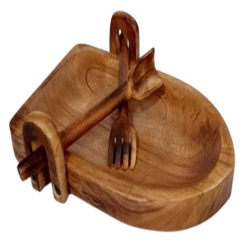 Boat Wooden Platter - Wooden, Medium Size | Brown Color, Polished Finish, Traditional Boat Shape for Home and Restaurant Use