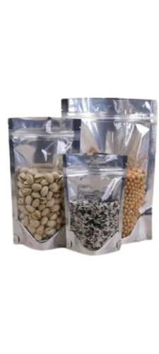 Standup Zipper Pouch - LDPE Material 12x15 Inches Silver Color | Bag Type: Stand Up Pouch Plain Pattern Ideal for Versatile Packaging