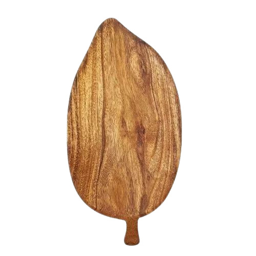 Wooden Leaf Platter - Wooden, Standard Size | Brown Color, Polished Finish, Decorative Leaf Shape for Home and Restaurant Use