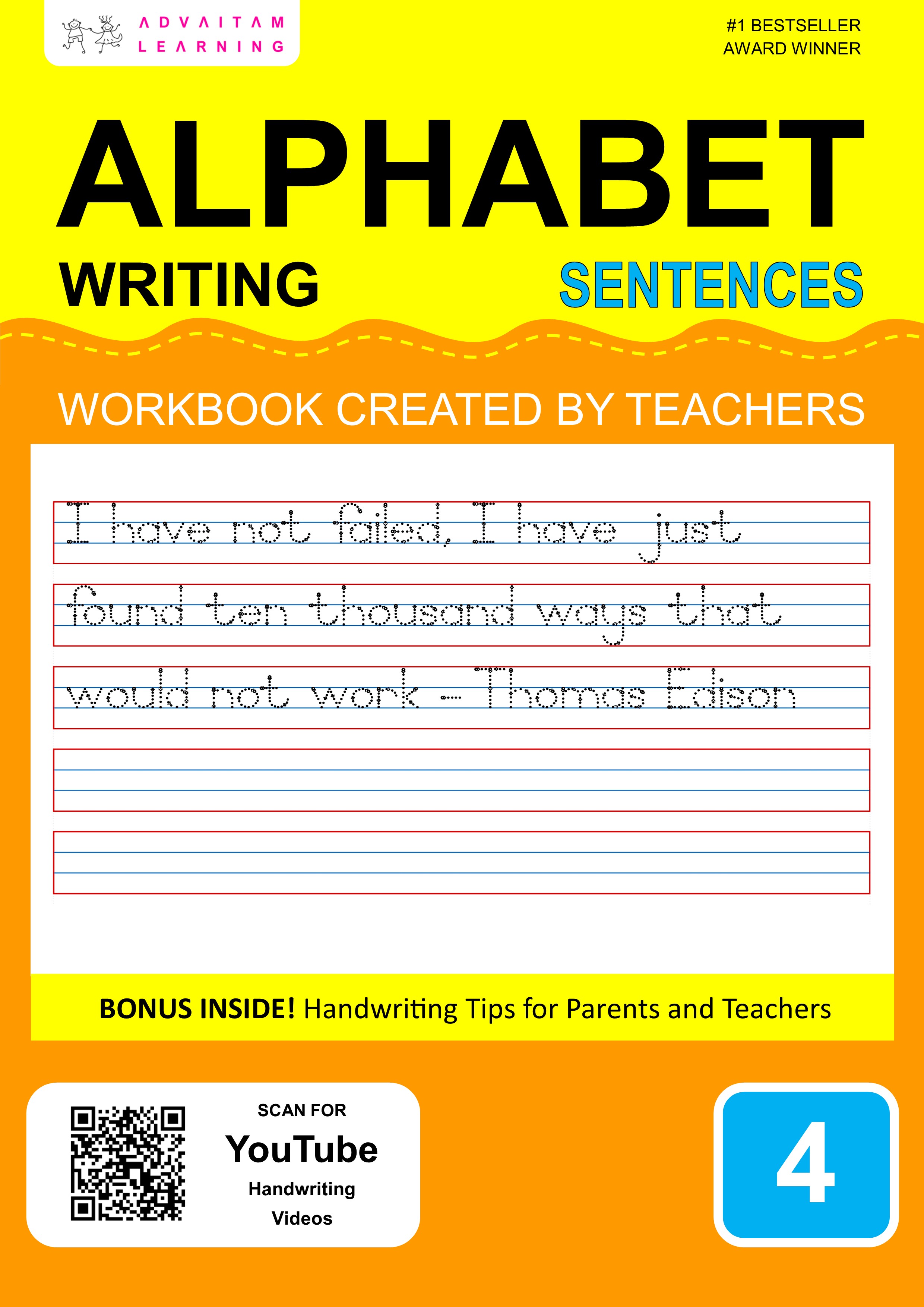 Cursive Writing Sentences Handwriting Practice Workbook Created By Teachers - Books Type: Education Books