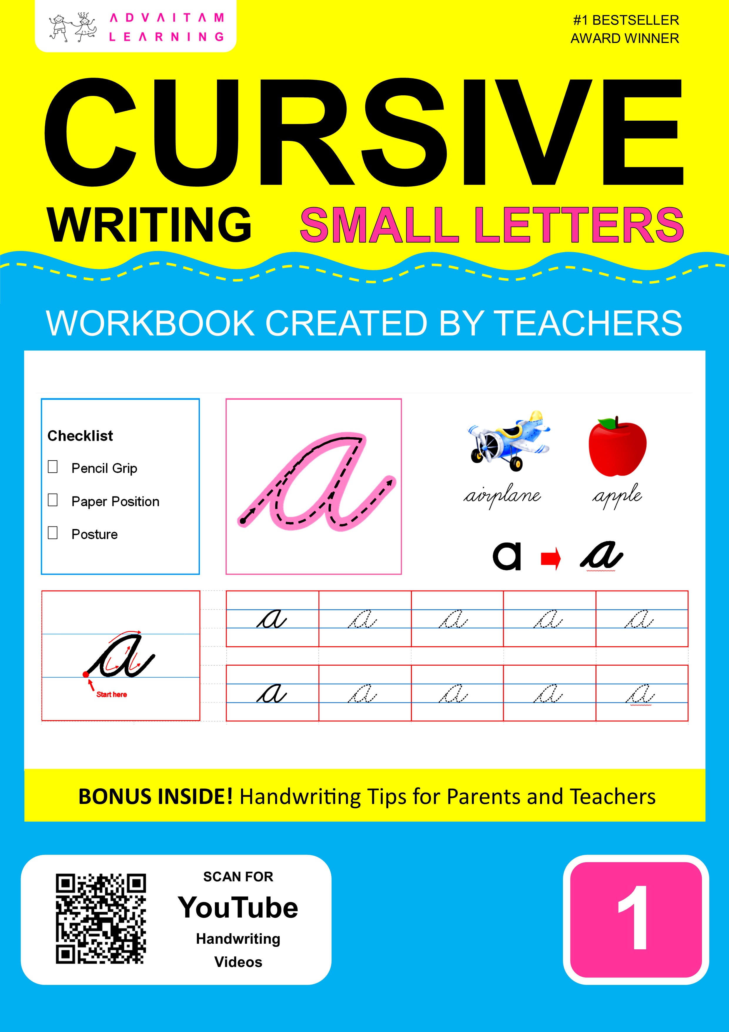 Cursive Writing Small Letters A To Z Handwriting Practice Workbook Created By Teachers - Books Type: Education Books