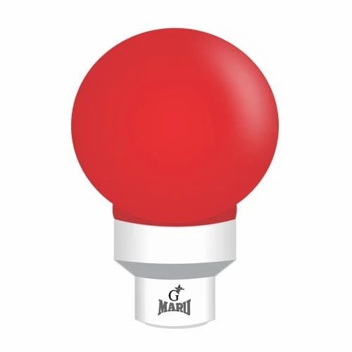 Led Red Bulb - Aluminum Body, Round Design | Efficient Lighting Solution, Stylish Red Finish