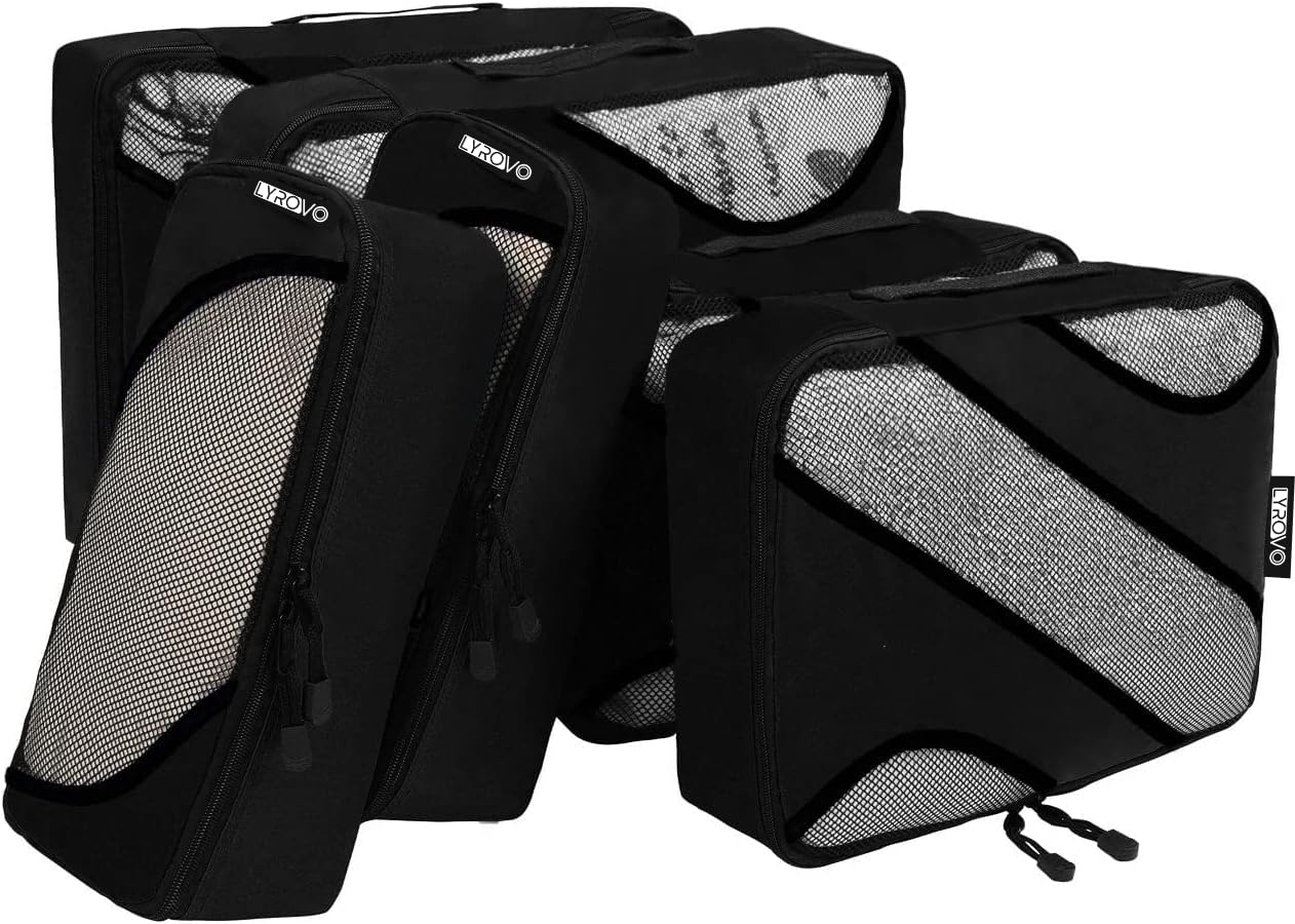 Nylon Black Packing Cube Travel Organize Set of 6 