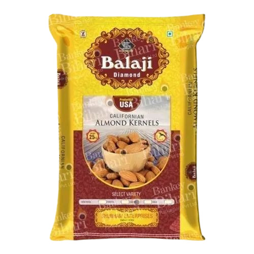 Almond Packaging Bag - Plastic Material Printed Multi Color Design | Versatile Usage for Almond Storage and Display