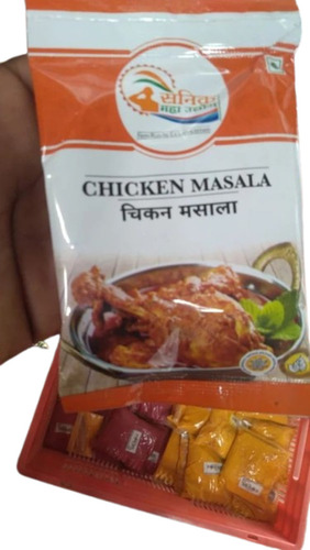 Chicken Masala Packaging Pouch - Printed Multi Color Plastic Material | High-Quality Durable Design, Ideal for Spices