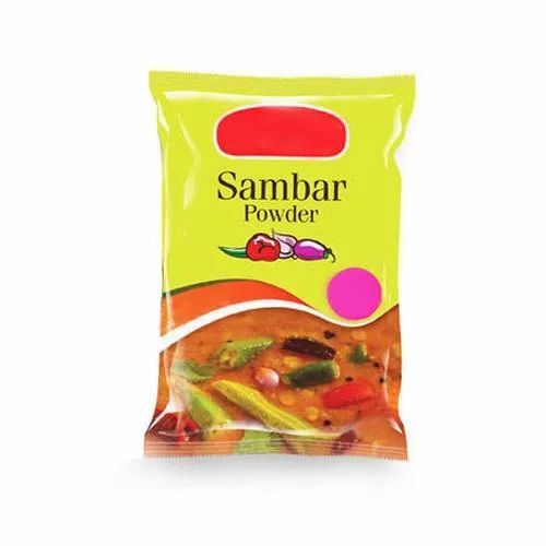 Sambar Masala Packaging Pouch - Plastic Material, Multi Color Pattern | Versatile Spices Packaging Solution