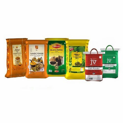 Spices Packaging Bag - Plastic Material, Multi Color Printed Design | Ideal for Safe and Convenient Spices Storage and Transport