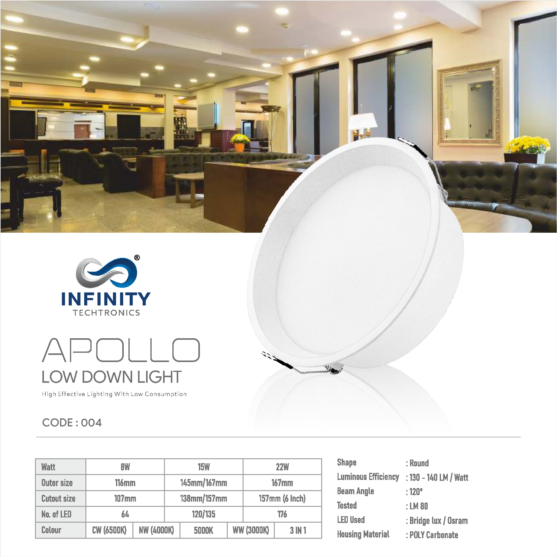 Apollo Low Down Light