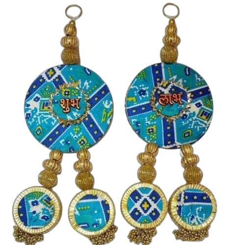 Fancy Handmade Wall Hanging - Gota Material, 2 Feet Size | Multicolor Floral Design, Plain Pattern, Customizable Finish