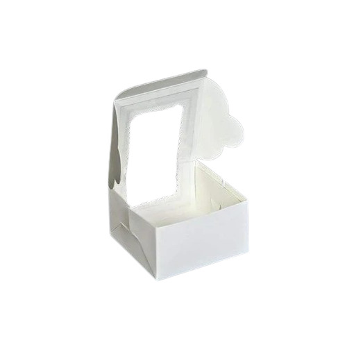 Single Brownie Paper Window Box - Color: White