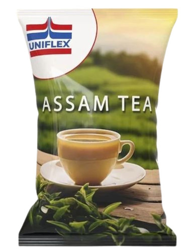Tea Packaging Pouch - LDPE Material 250 gm Size Multi Color Glossy Finish Center Sealed Pouch with Rotogravure Printing Techniques Heat Sealed Closure