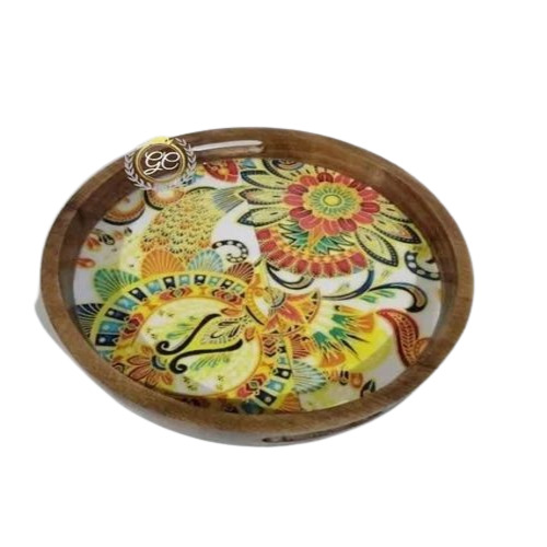 Wooden Round Serving Tray