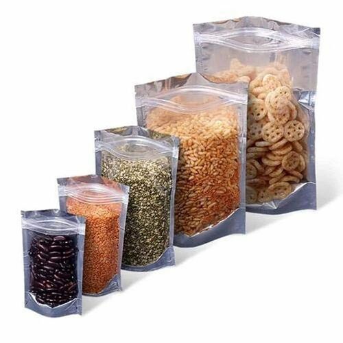 Food Packaging Pouches - Plastic, Stand Up Pouch, Transparent | Heat Sealed Closure, Plain Pattern for Versatile Food Storage