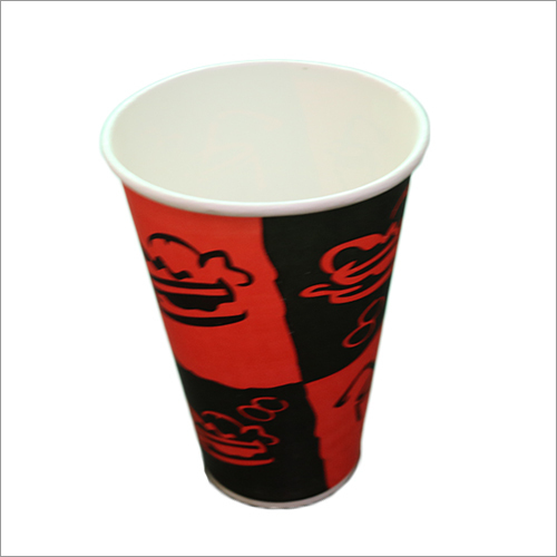 Disposable Paper Glass - Color: Red And Black