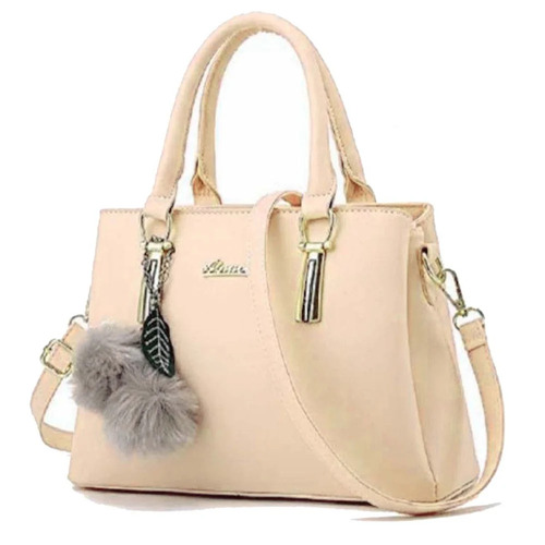 Shoulder Bag - PU Material, 16x4x12 Inches, Beige Color - Antistatic Feature, Button Closure, Customizable Color