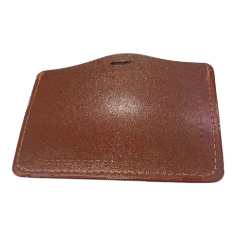 Leather Card Holder - 3 x 2 Inch | Brown, Button Closure, Plain Design for Business Cards