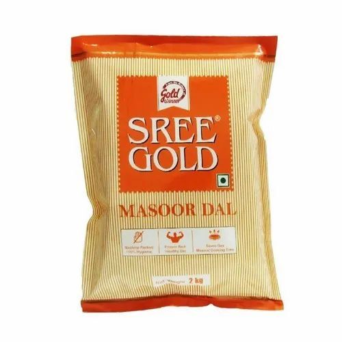 Masoor Dal Packaging Pouch - Plastic Material, Printed Multi Color, Heat Seal Closure | Rotogravure Printing Technique