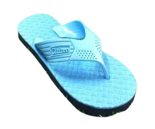 Men's Rubber Slipper - All Season Daily Wear, Sky Blue Fancy Design | Fine Finishing, Comfortable Rubber Flip Flops