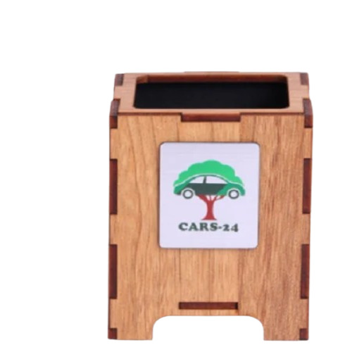 Office Wooden Pen Holders - Wood, 4x4x6 Inch | Polished Finish, Elegant Design, Ideal for Office Organization