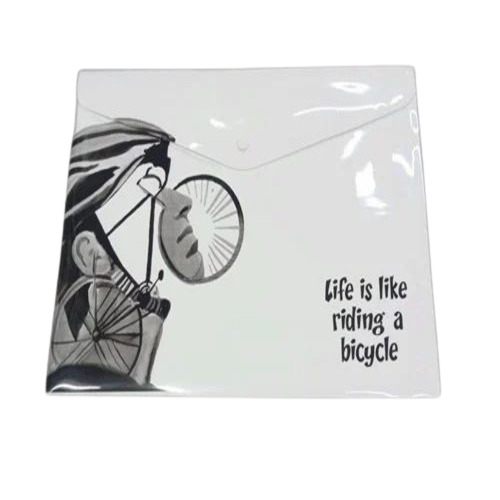 Plastic Button File Folder - A4 Size, Plastic Material, Plain & Printed Patterns | Fine Finish for Office & School Use, Rectangle Shape