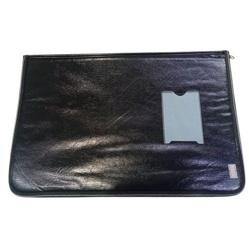 PU Leather File Folder - A4 Size, Black Color | New Plain and Printed Design for Document Organization