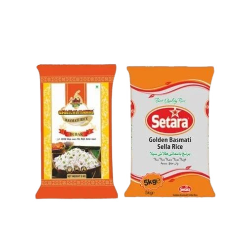 Rice Packaging Pouch - Plastic Material Multi Color Design | Durable Printed Pattern for Efficient Rice Storage & Preservation