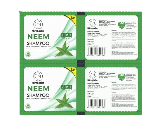 Shampoo Packaging Pouch - Plastic Material, Printed Pattern, Multi Color | Versatile Usage in Personal Care and Hair Maintenance