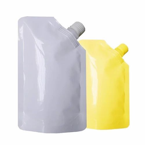 Stand Up Spout Pouch - Plastic Material, Multi Color | Plain Pattern Ideal for Versatile Packaging Applications