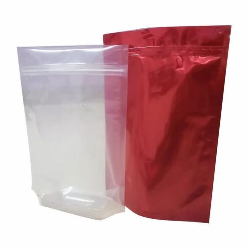 Standup Zipper Pouch - Plastic Material, Multi Color, Plain Pattern | Versatile Packaging Solution